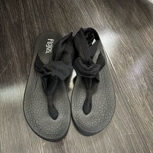 Flojos thong sandals black
